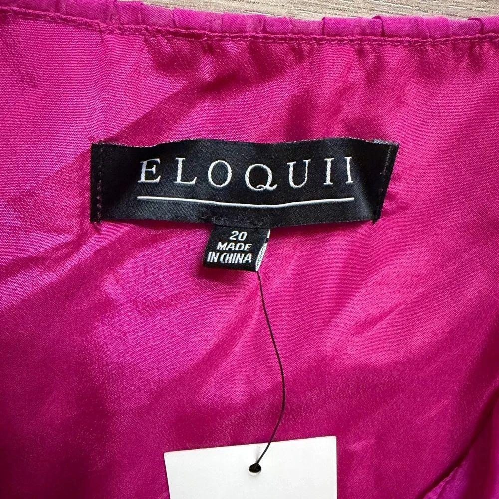 Eloquii Vibrant Fuchsia Long Sleeve Dress - Picture 5 of 6